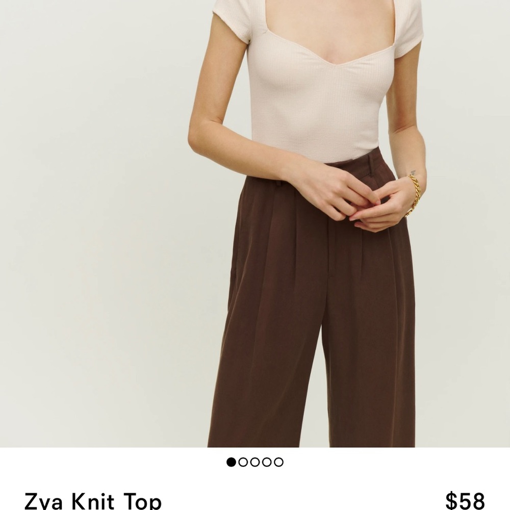 Reformation Zya knit top in white XL